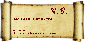 Meisels Barakony névjegykártya